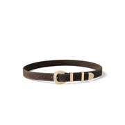 Isabel Bernard Rêveur Mathilde Ceinture en daim marron foncé avec boucle dorée IB60020-131-85