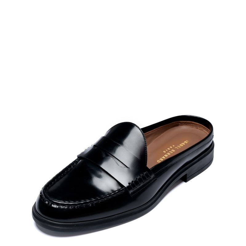 Isabel Bernard Vendôme Blandine mules noires en cuir spazzolato IB51016-601-35-zoom-