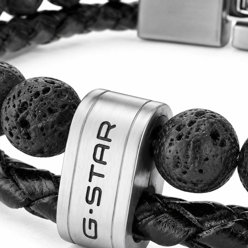 G-STAR Tether02R Bracelet en cuir tressé noir GSJ.110.03-zoom-