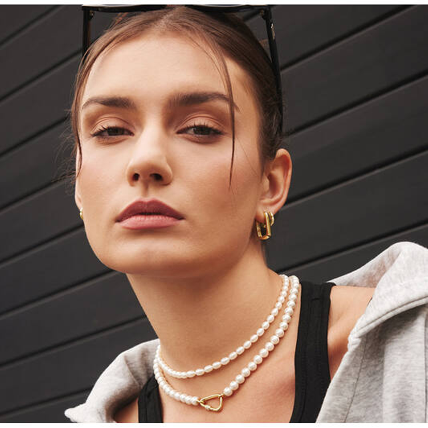 Ania Haie Reimaginer Gold Coloured Segmented Puffy Hoop Earrings AH-E069-02G