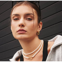 Ania Haie Reimaginer Gold Coloured Segmented Puffy Hoop Earrings AH-E069-02G