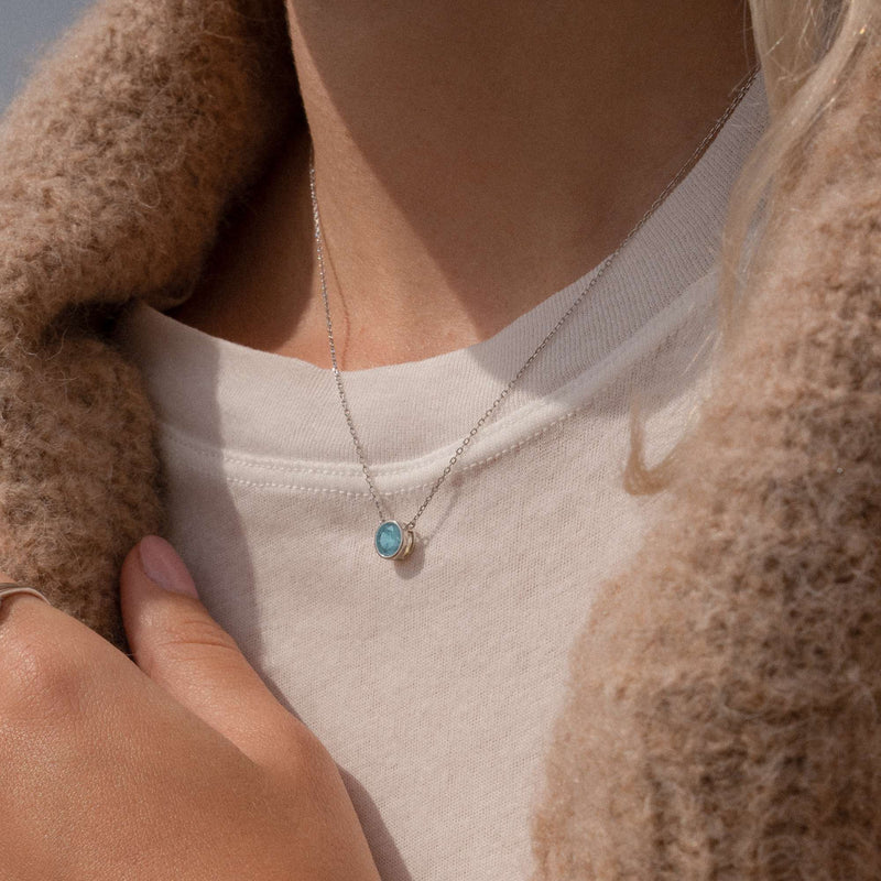 Violet Hamden Venus Collier en Argent 925 Sterling avec Pierre de Naissance VH340009-AUG-zoom-