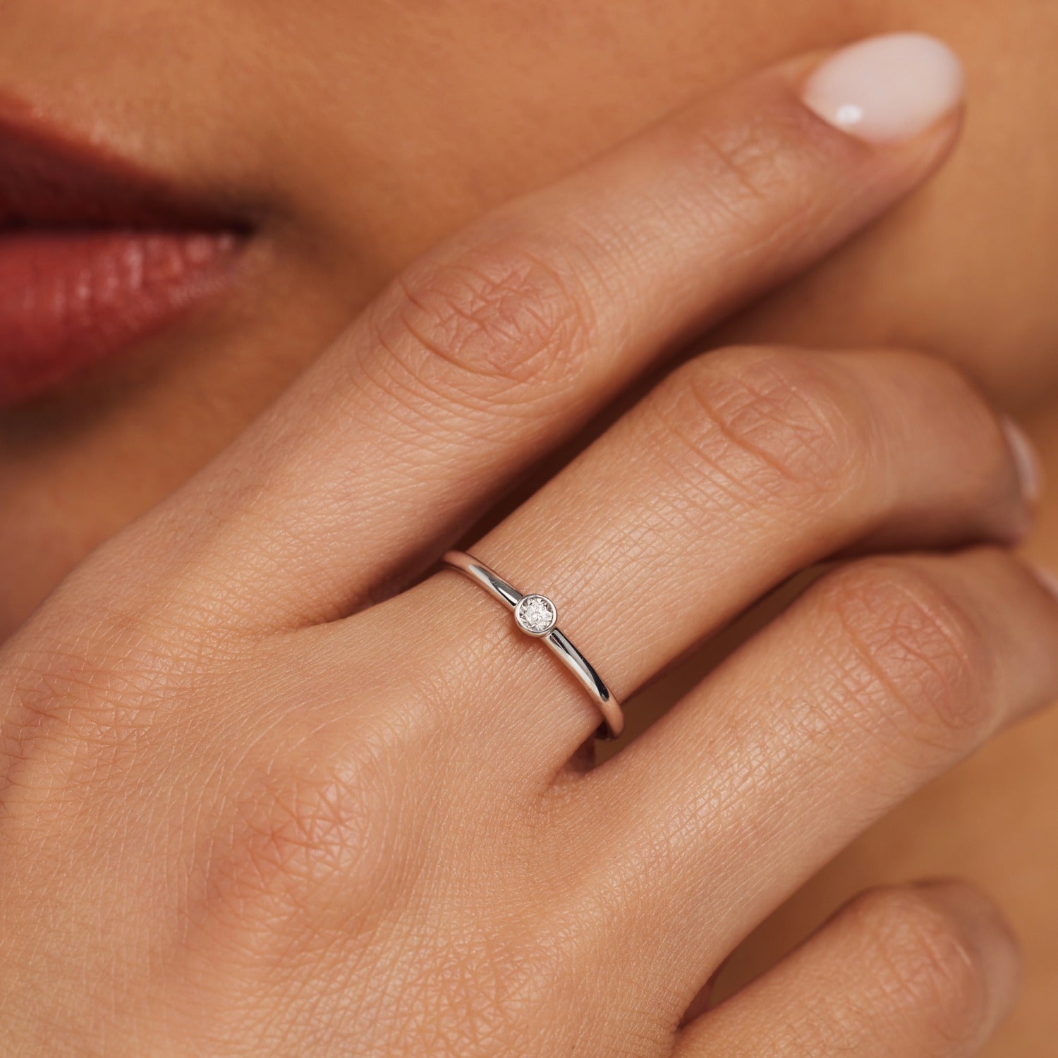 Isabel Bernard De La Paix Inaya 14 Carat Whitegold Ring | diamond 0.01 ct | IBD330026-48