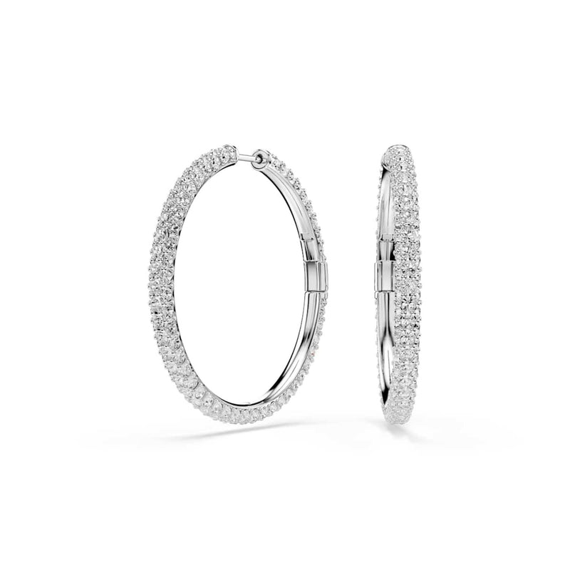 Swarovski Boucles d'oreilles créoles rondes Dextera couleur argent 5754156-zoom-
