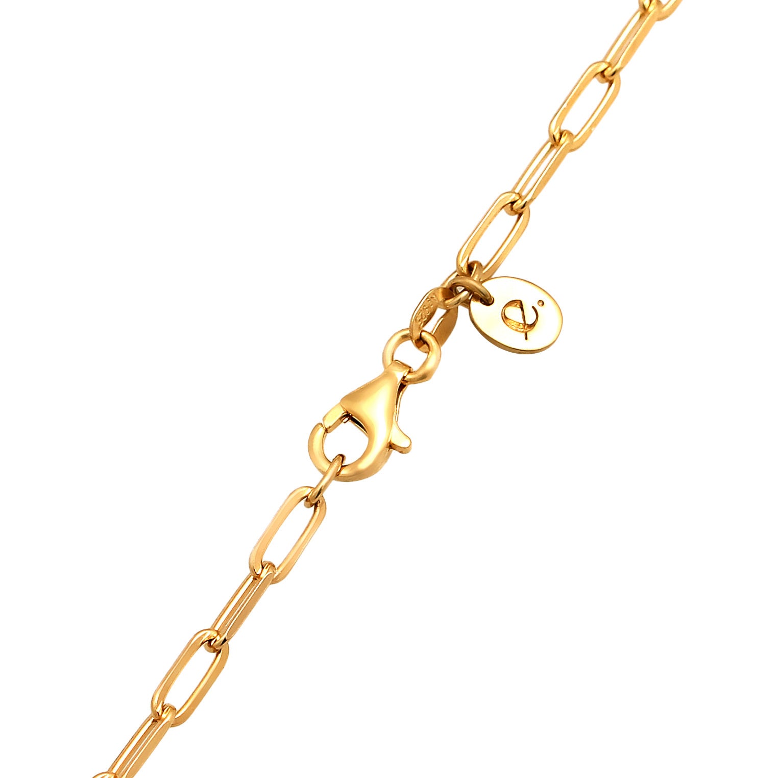 Elli 925 Sterling Silver Necklace Gold plated with Ruby 2004-BF-0008268-001