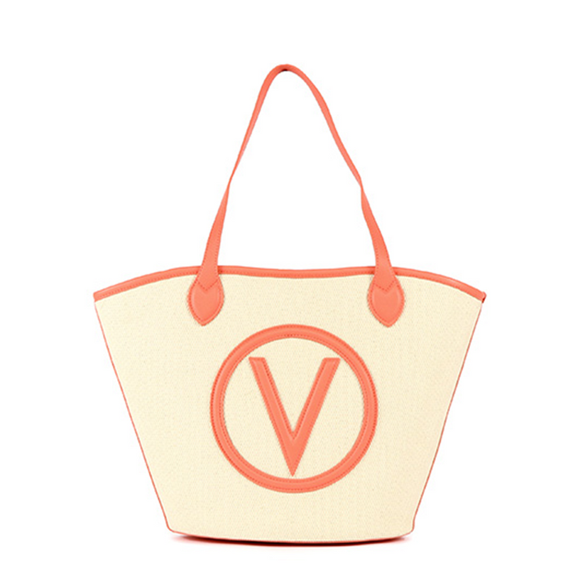 Valentino Bags Covent Sac cabas Covent beige et rose VBS7QO02CANNATUR/CORAL-zoom-