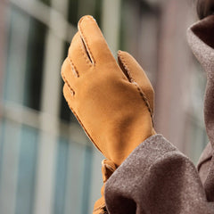 Isabel Bernard Honoré Zenia Cognac Lambskin Gloves IB67003-336-7