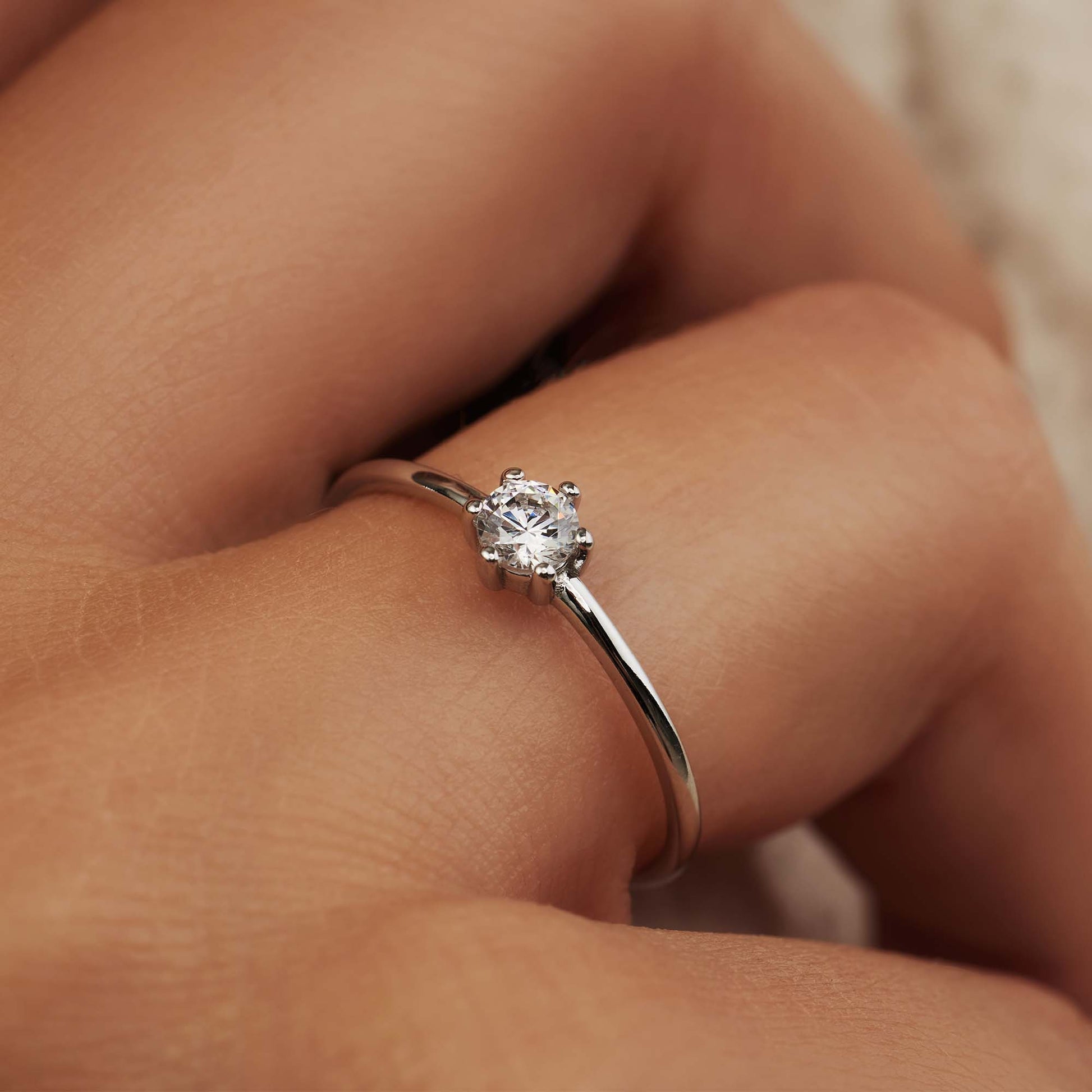 Isabel Bernard Saint Germain Abelle 14 Carat Whitegold Ring IB330024-48