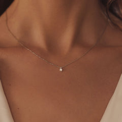 Isabel Bernard De la Paix Christine 14 Carat Whitegold Necklace | diamond 0.10 ct | IBD350006