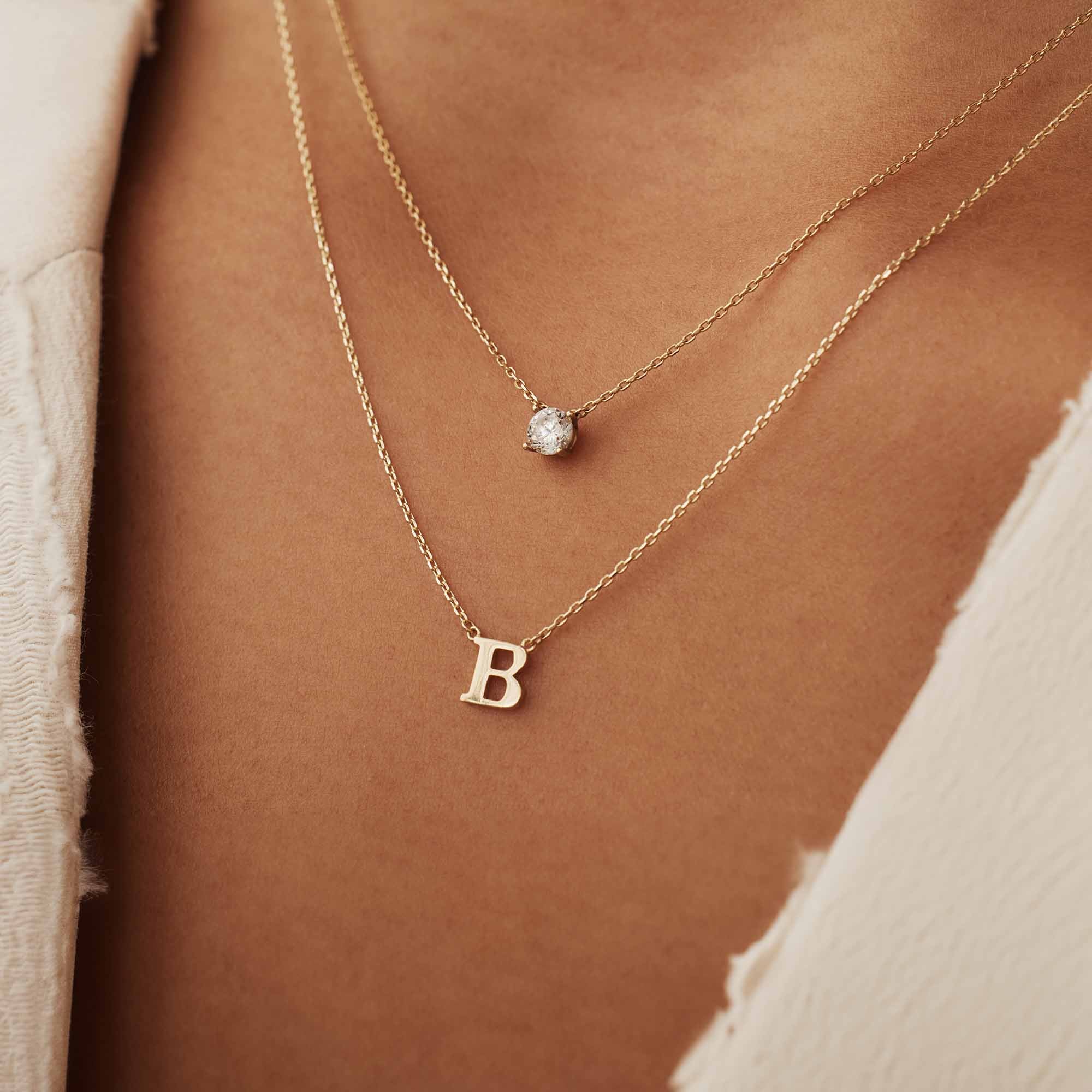 Isabel Bernard 14 Carat Golden Le Marais Chloé Necklace IB340134-A (Letter: A)