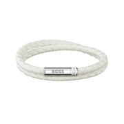 Hugo Boss Fibre Synthétique Blanc Homme Bracelet Tressé HBJ1580798