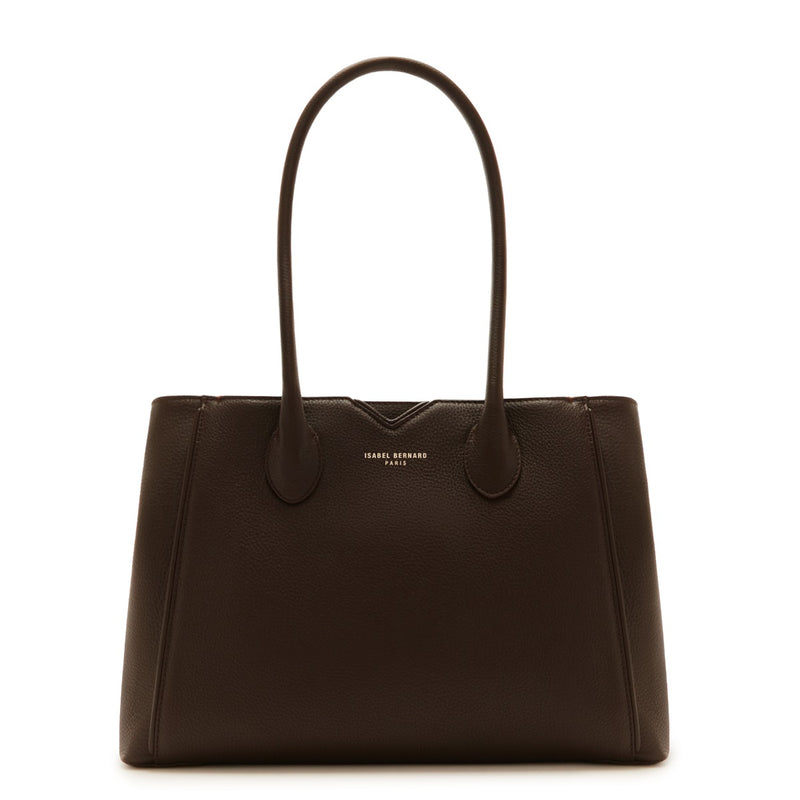 Isabel Bernard Sac à main Cloe en cuir de veau marron IB25091-zoom-