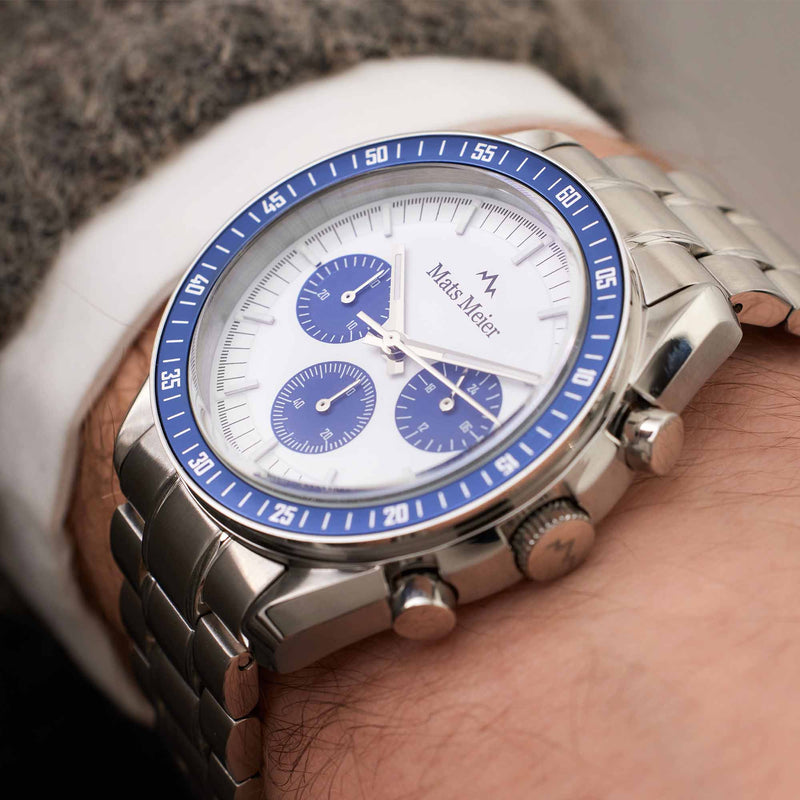 Mats Meier Arosa Racing Hommes Montre Argent MM50013-zoom-