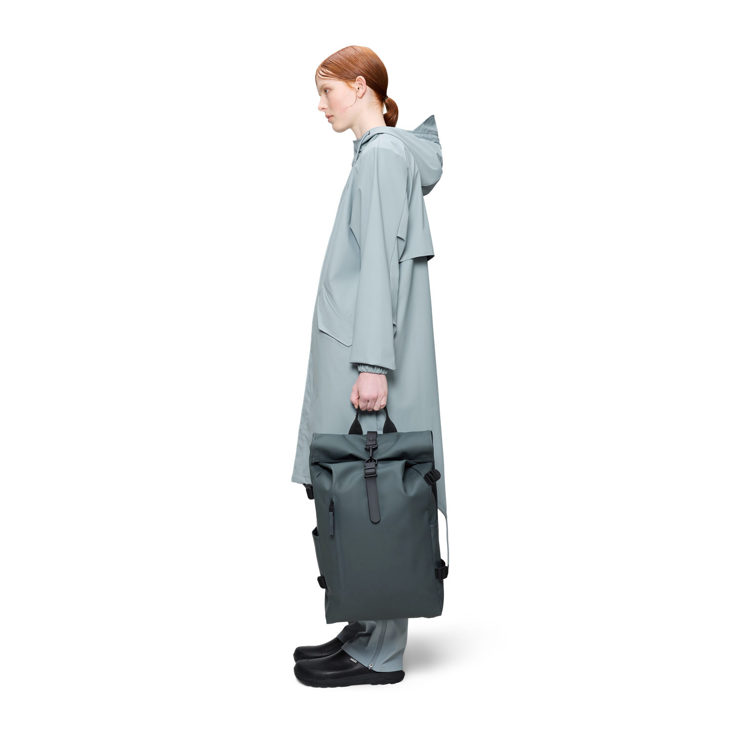 Rains Dark Grey Rolltop Backpack Large R14590-153