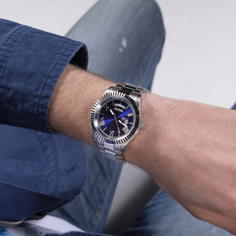 GUESS Connoisseur Hommes Montre Argent GW0265G7-zoom-