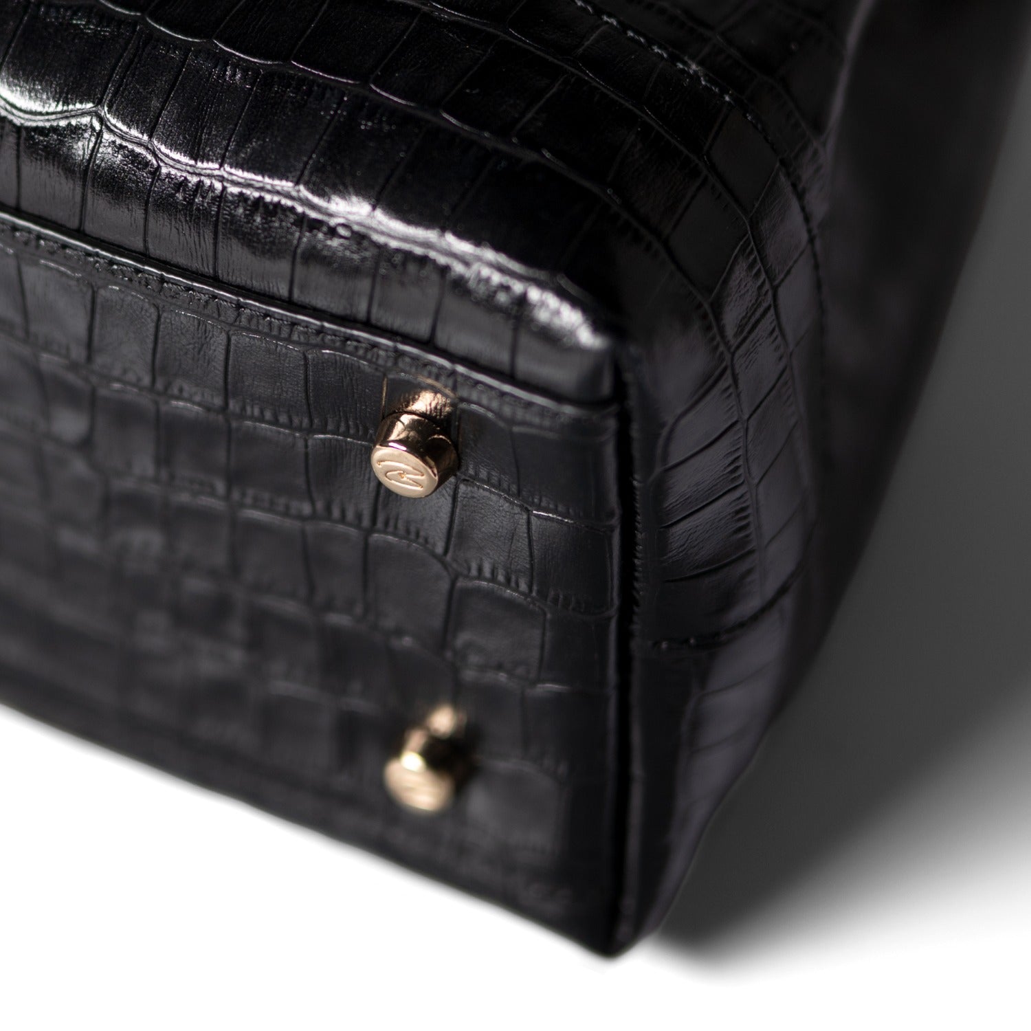 Isabel Bernard Femme Forte Minette Croco Black Calfskin Leather Handbag IB21114-201