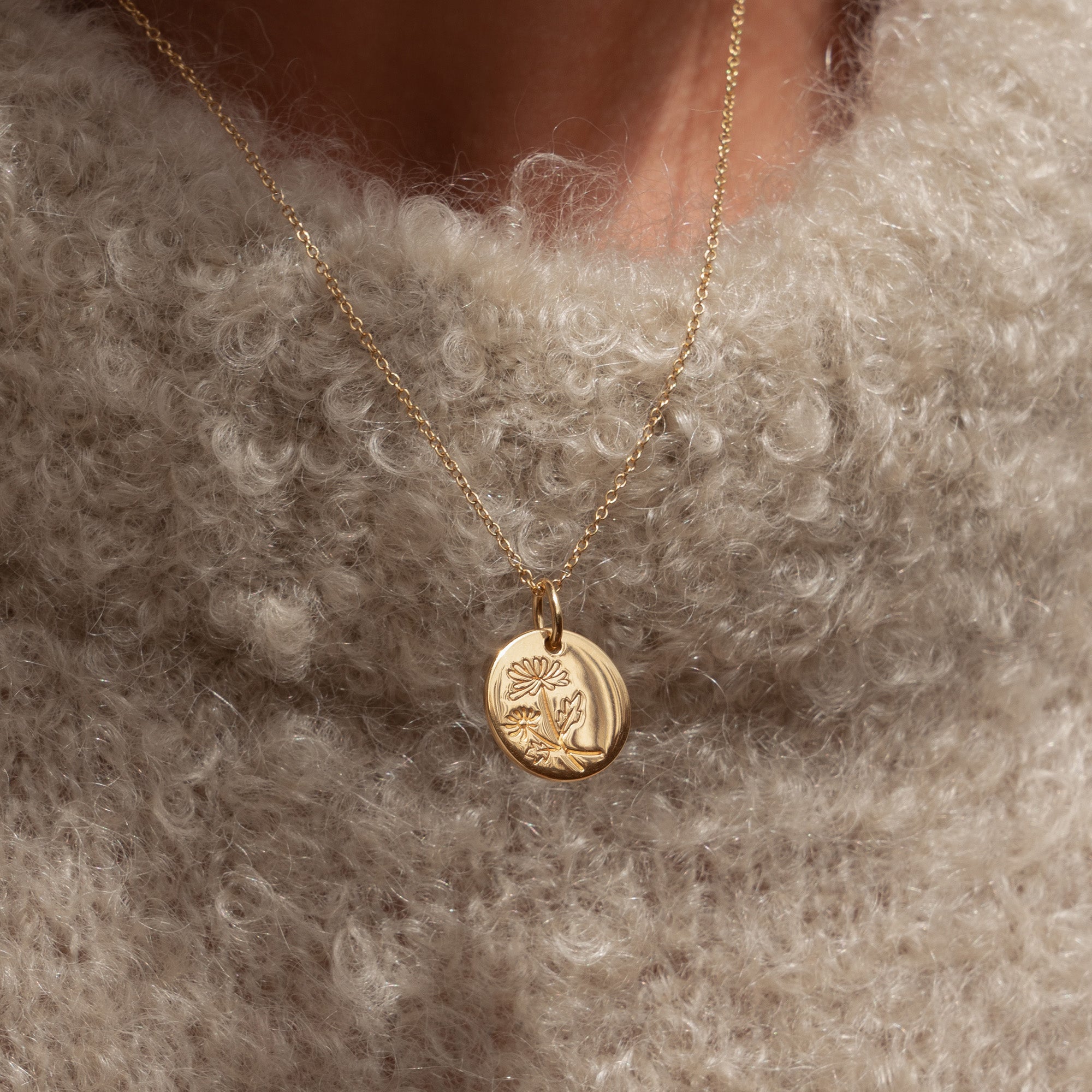 Violet Hamden Venus 925 Sterling Silver Gold-coloured Necklace with Birthflower VH340025-FEB