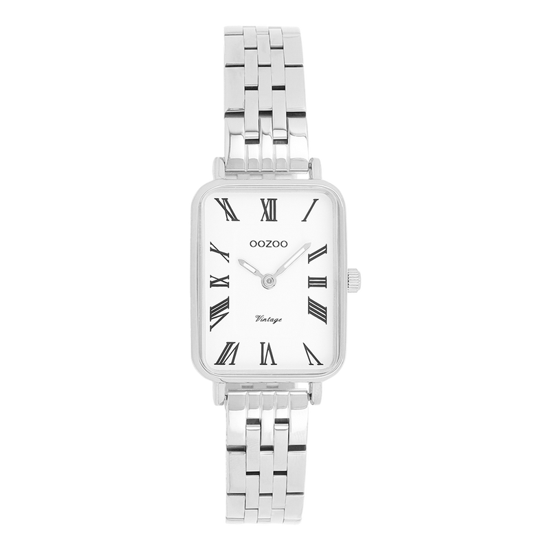 OOZOO Vintage Montre Femme Argentée et Blanche C20410-zoom-
