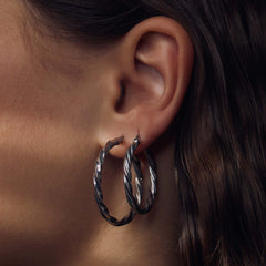 Parte Di Me Bibbiena Poppi Viviana 925 Sterling Silver Hoop Earrings PDM36182