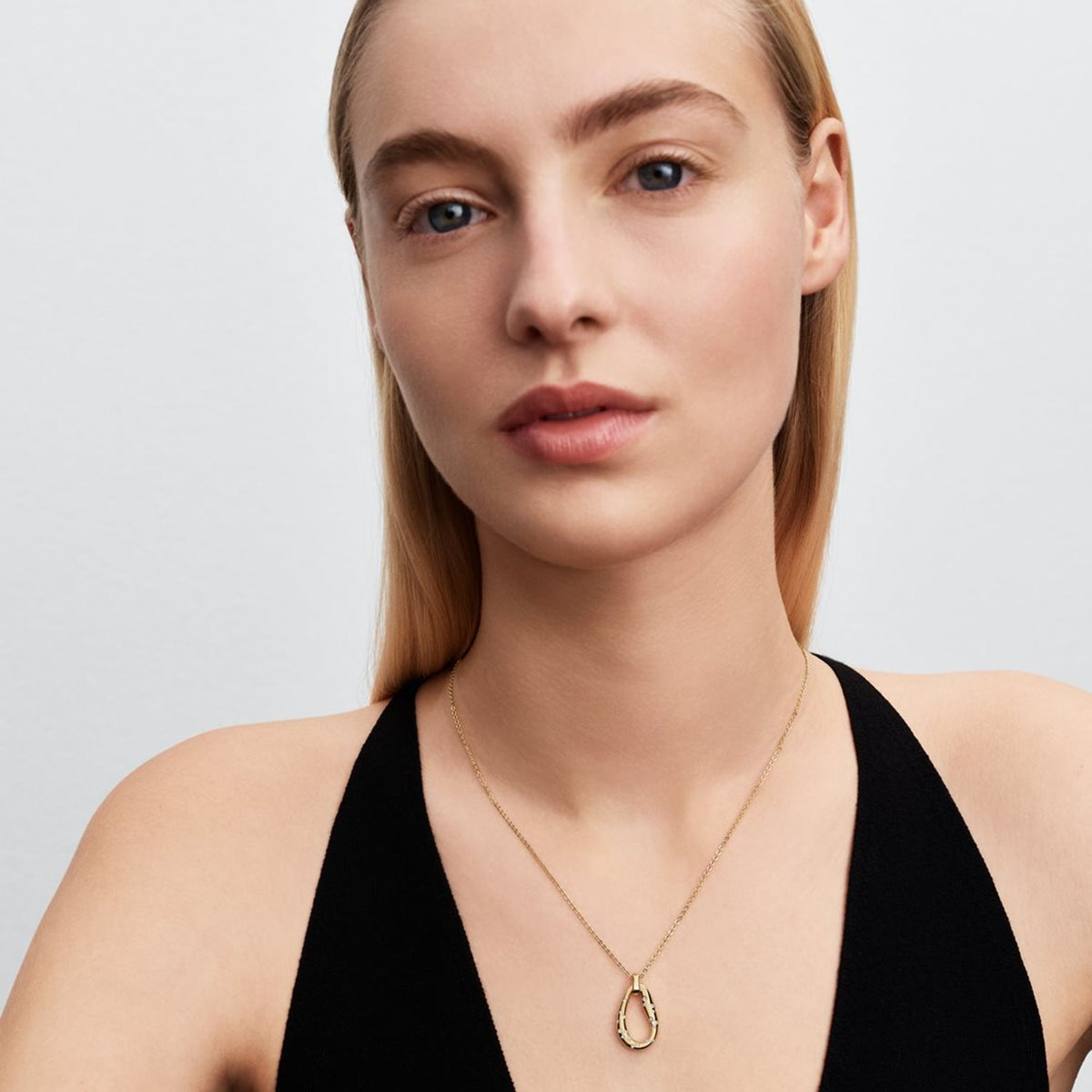 Pandora Essence Gold Plated Organically Shaped Stone-Set Pendant Necklace 364666C01-45