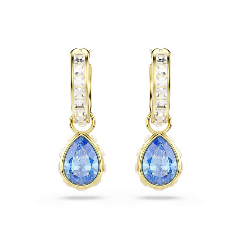 Swarovski Boucles d'oreilles créoles Chroma Gold avec cristaux bleus 5757815-zoom-