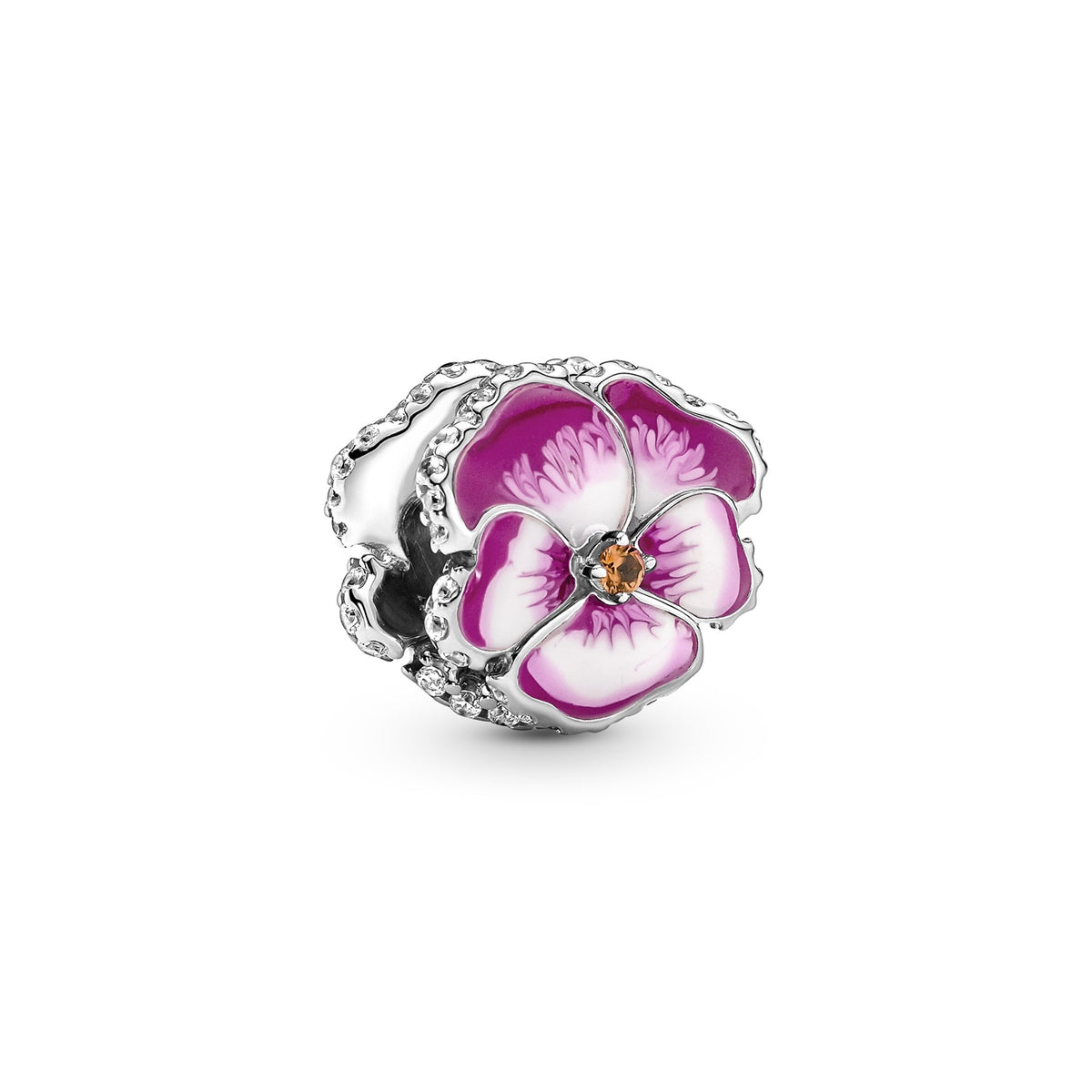 Pandora Moments 925 Sterling Silver Pansy Flower Charm 790777C01