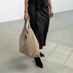 Isabel Bernard Honoré Grace taupe calfskin leather shoulder bag IB25093-078