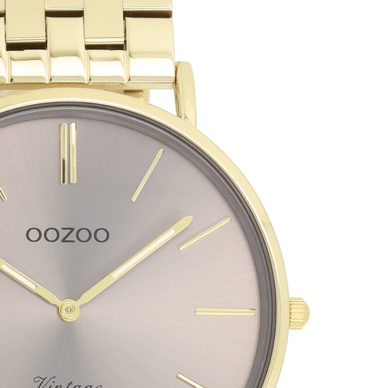OOZOO Vintage Montre Femme Or et Taupe C20403-zoom-