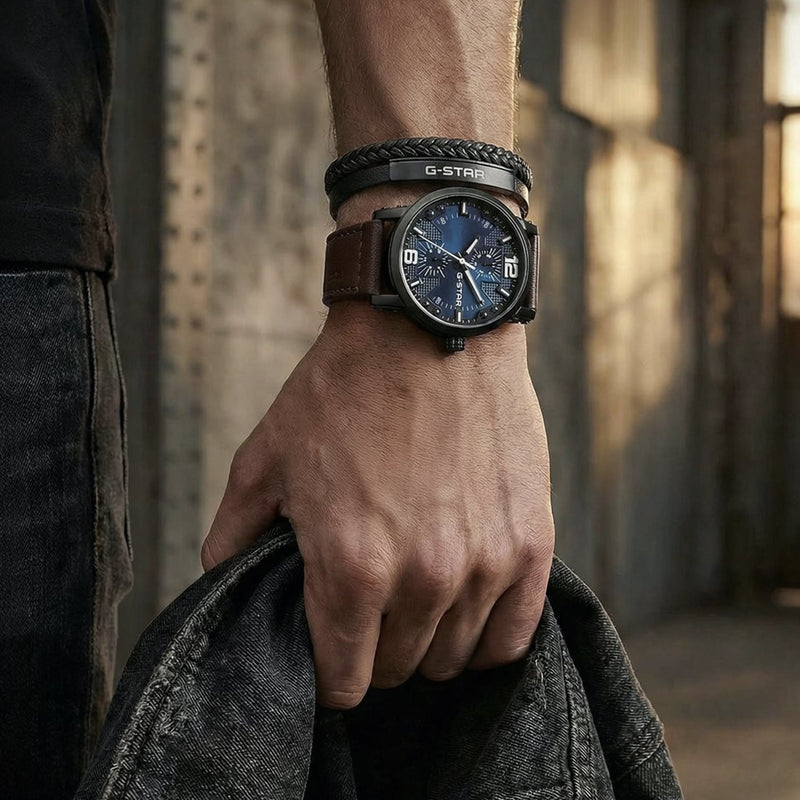 G-STAR Rovic Montre Homme Noire avec Cadran Bleu GSW.509.04-zoom-