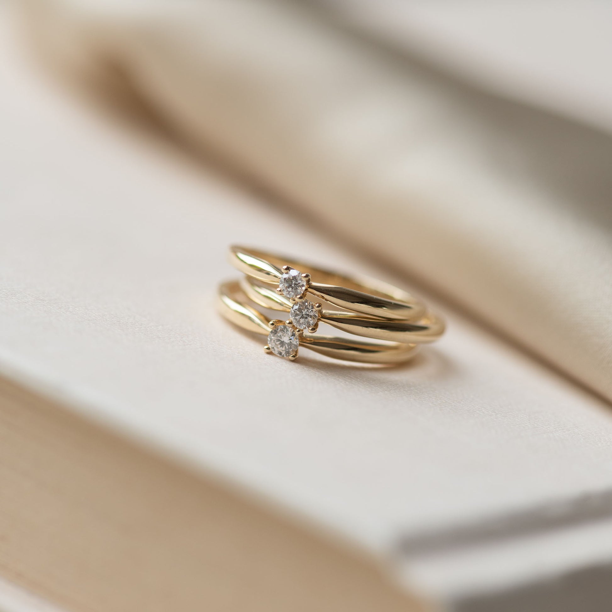 Isabel Bernard De la Paix Christine 14 Carat Gold Ring | diamond 0.10 ct | IBD330003-56