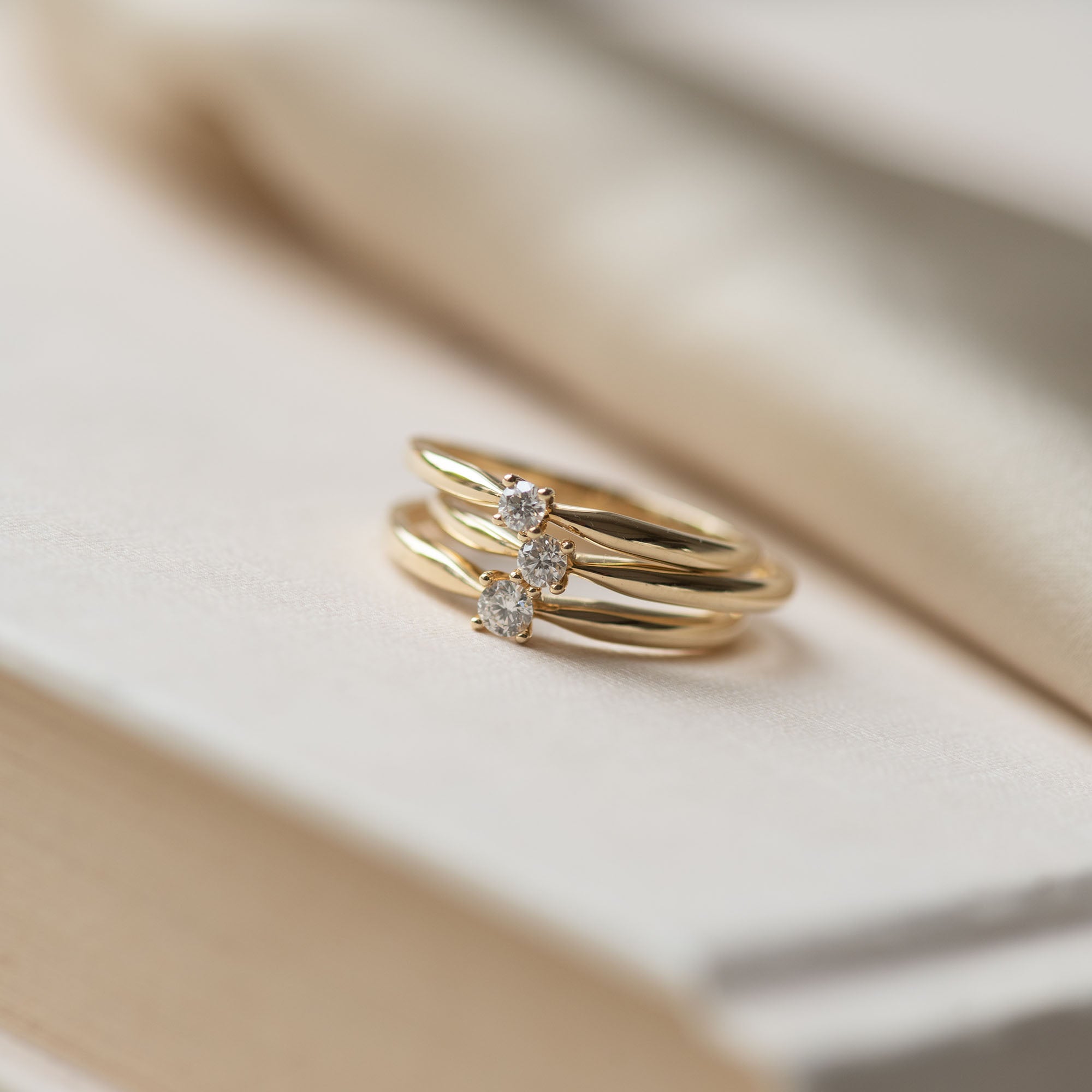 Isabel Bernard De la Paix Christine 14 Carat Gold Ring | diamond 0.10 ct | IBD330003-56