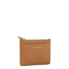 Isabel Bernard Honoré Aveline camel Leather Card Holder made of Calfskin IB27020