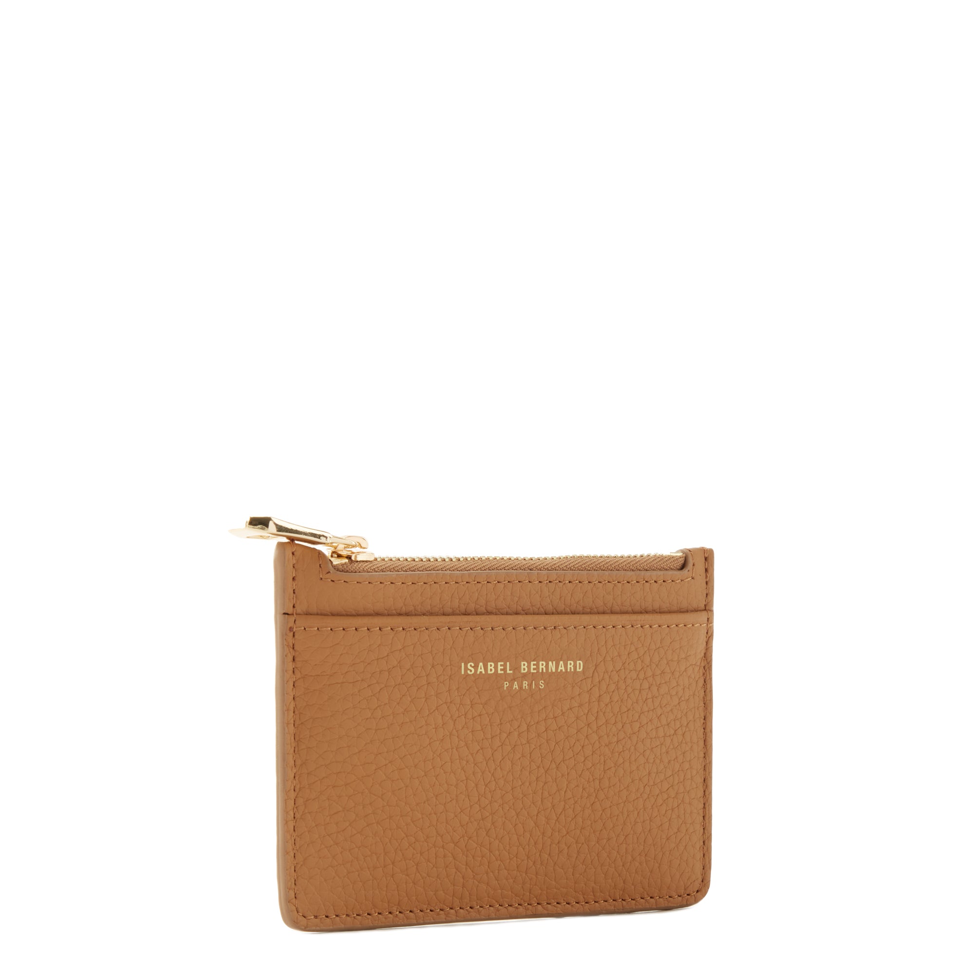 Isabel Bernard Honoré Aveline camel Leather Card Holder made of Calfskin IB27020