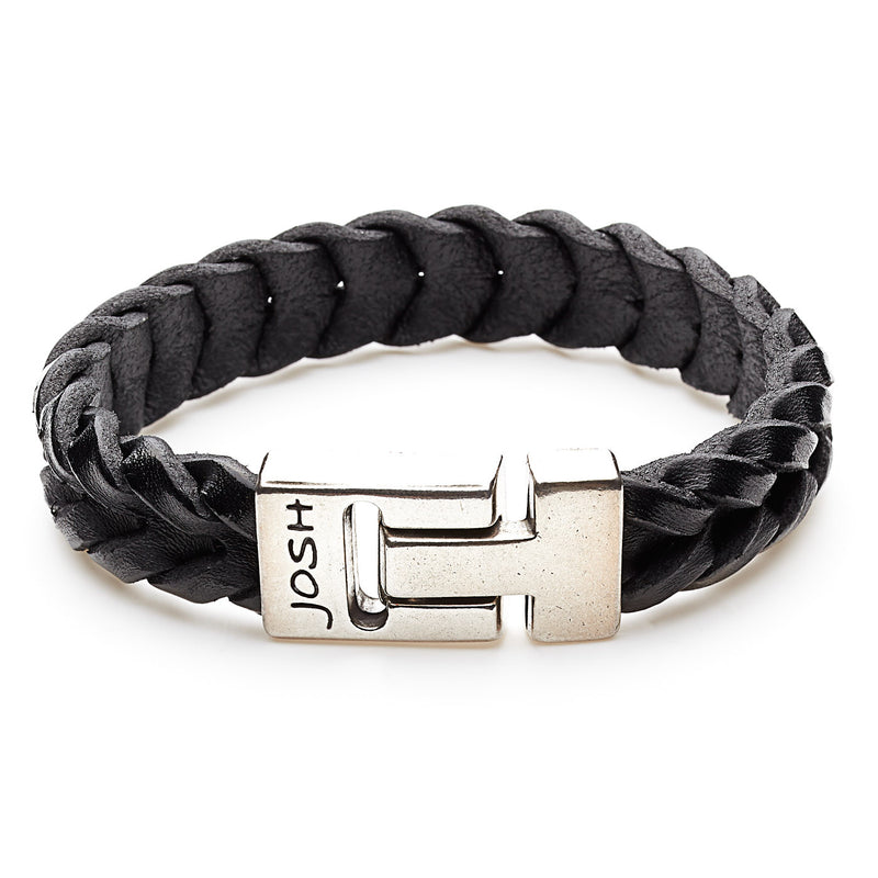 Josh Bracelet Argent 24728-BRA-S/BLACK-M-zoom-