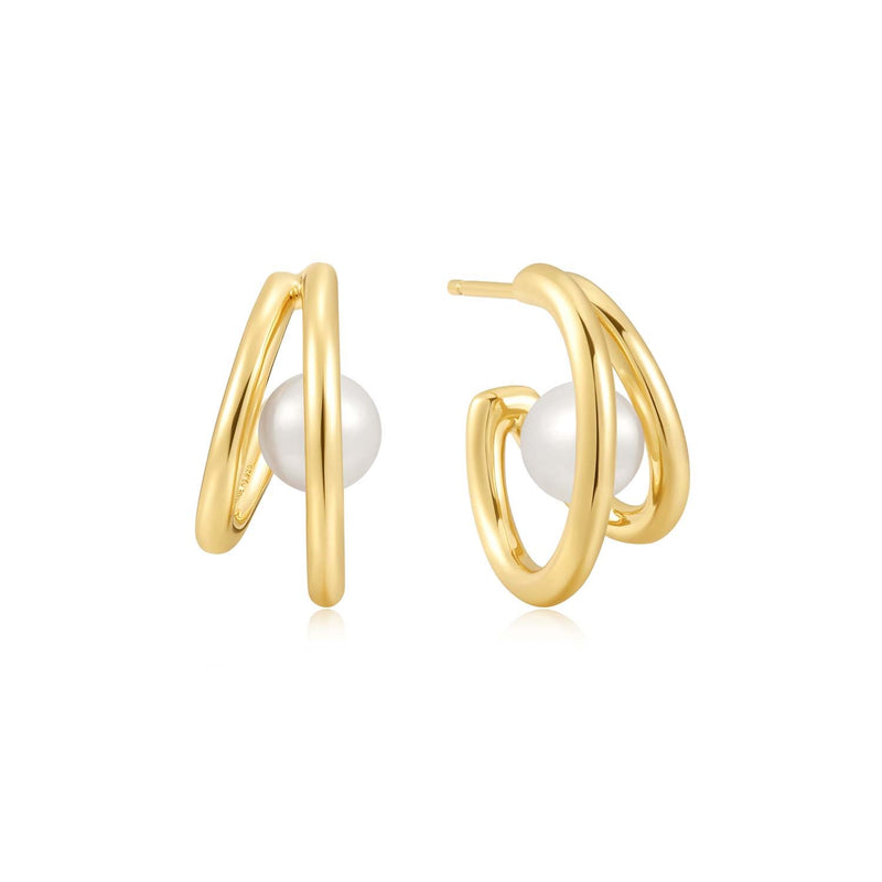 Ania Haie Chic Creator 925 Sterling Silver Hoop earrings AH-E058-07G-zoom-