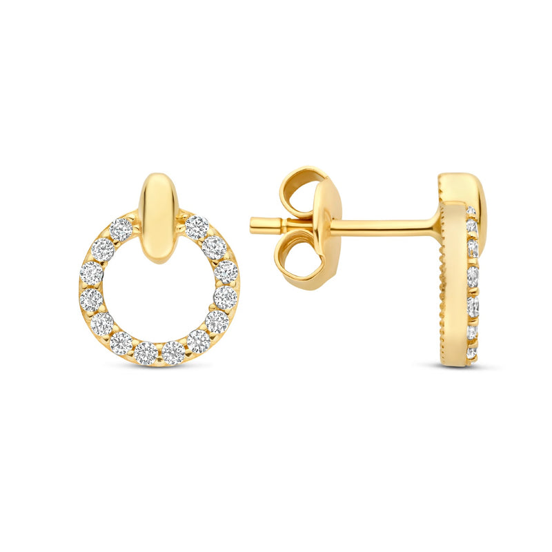 Beloro Jewels Monte Napoleone Irene boucles d'oreilles en or 9 carats avec pierres en zirconium BO360124-zoom-