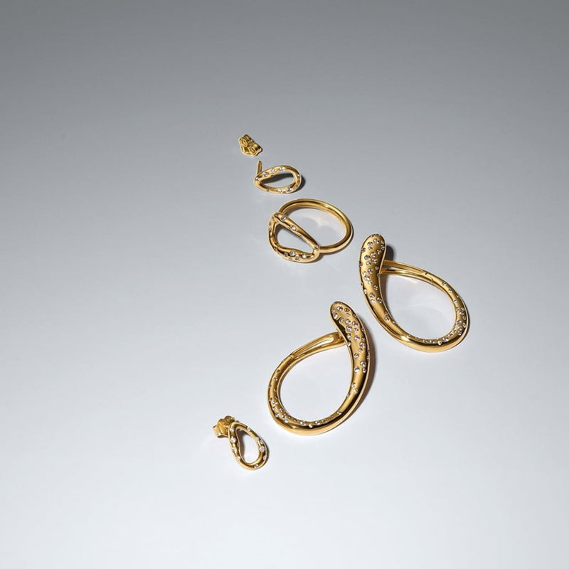 Pandora Essence Clous D’Oreilles Ovales Stone-Set De Forme Organique Plaqués Or 264659C01-zoom-