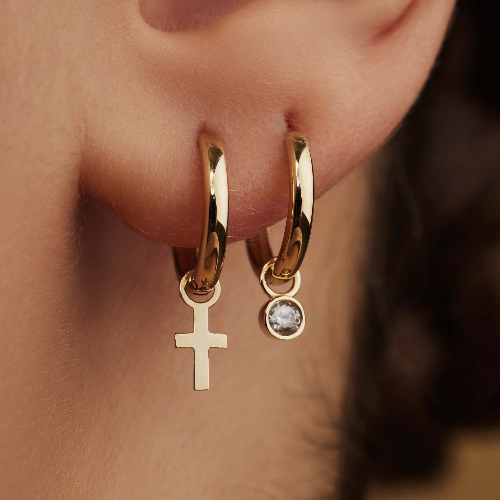 Isabel Bernard Monceau Solange 14 Carat Golden Hoop Earrings IB360154
