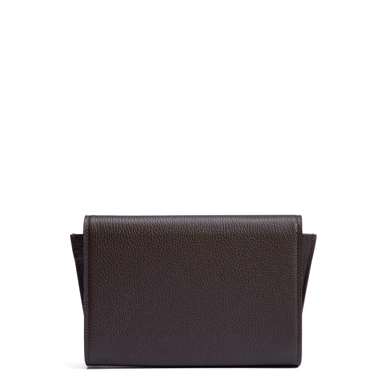 Isabel Bernard Honoré Lina Pochette Marron Foncé Avec Chaîne D’Épaule Amovible IB21135-031-zoom-