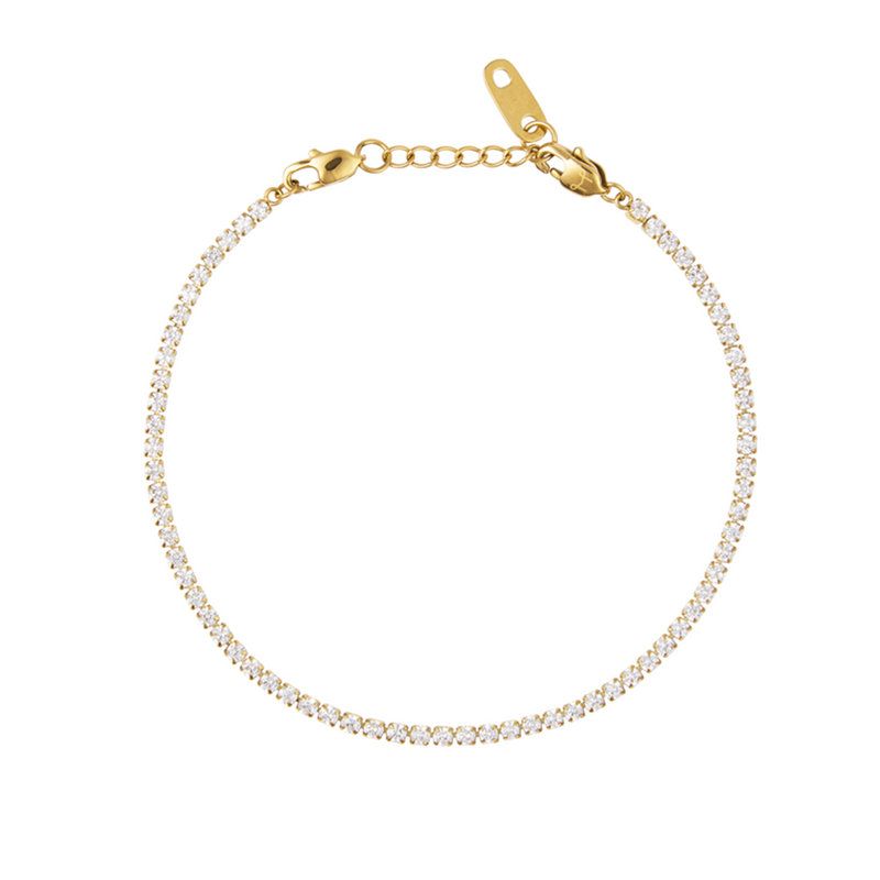 Mockberg Shiny Tennis Bracelet Gold Plated MB0035-zoom-