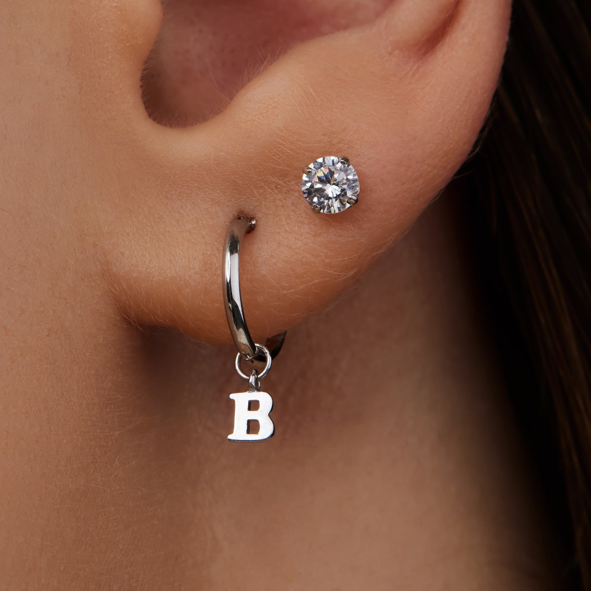 Isabel Bernard Saint Germain Lourdes 14 Carat Whitegold Ear Studs IB360205