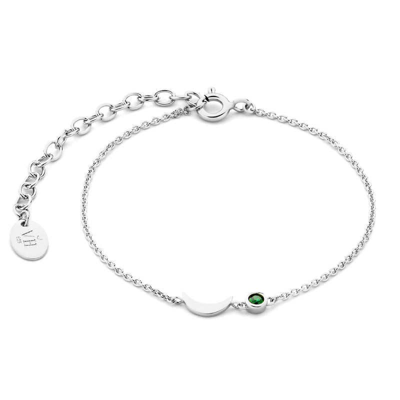 Violet Hamden Luna Bracelet en Argent 925 Sterling avec Lune et Pierre de Zircon Vert VH320030-zoom-