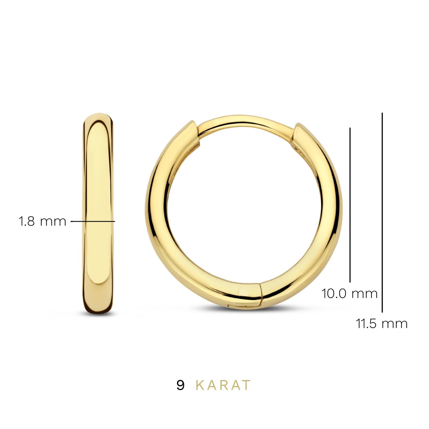 Beloro Jewels La Rinascente Camilla 9 carat gold Hoop Earrings BO360064
