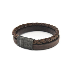 Josh Vintage Black Brown Bracelet 09264-BRA-VB/BROWN/L