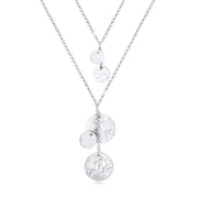 Elli 925 Sterling Silver Layered Necklace with Pendant 2004-BF-0007728-001