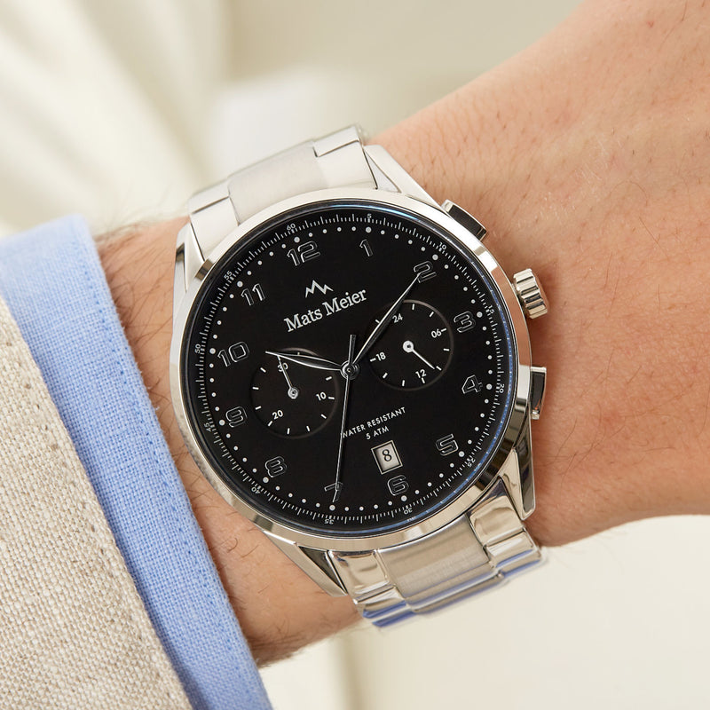 Mats Meier Mont Vélan Hommes Montre Argent MM10004-zoom-