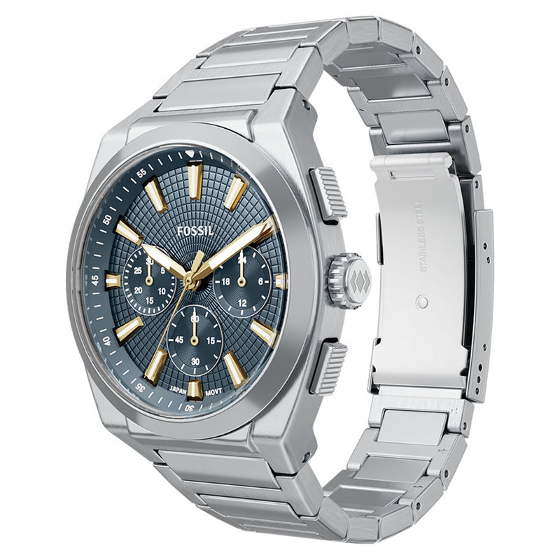 Fossil Everett Round Blue Dial Watch FS6154-zoom-