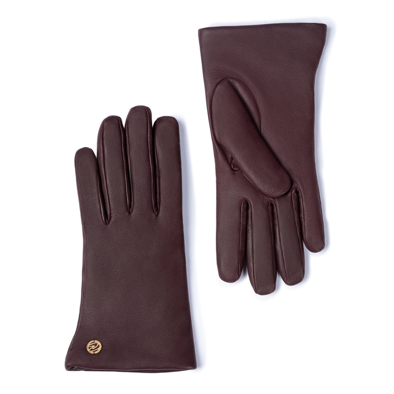 Isabel Bernard Honoré Eleanor gants marron foncé en cuir de chèvre IB67000-331-8-zoom-