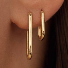 Isabel Bernard Rivoli Aimée 14 Carat Golden Hoop Earrings IB360237