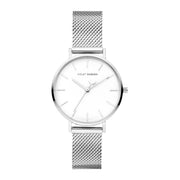 Violet Hamden Day & Night Montre Ronde Femme Argentée et Blanche VH08001
